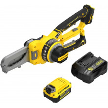 Stanley SFMCPS515M1-QW FatMax V20 Scie a chaîne d’élagage sans fil (15cm/18V/1x4,0Ah)