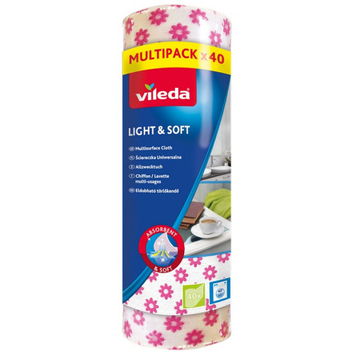 VILEDA Light&Soft Chiffon universel en rouleaux Multipack x40