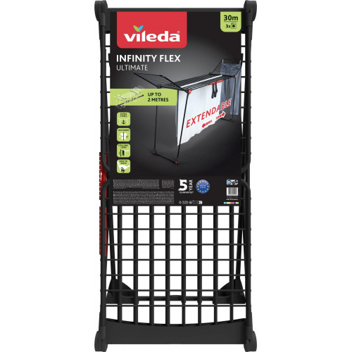 VILEDA Infinity Flex Le séchoir extensible noir 178872 VILEDA Infinity Flex Le séchoir extensible noir 178872