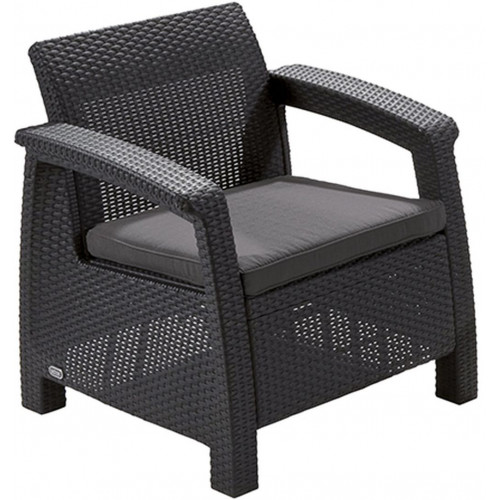 ALLIBERT CORFU Chaise de jardin, 75 x 70 x 79 cm, graphite/gris 17197358 ALLIBERT CORFU Chaise de jardin, 75 x 70 x 79 cm, graphite/gris 17197358