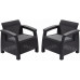 ALLIBERT CORFU DUO Set de 2 chaises de jardin, 75 x 70 x 79cm, graphite/gris 17197993