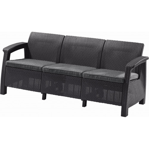 ALLIBERT CORFU LOVE SEAT MAX Canapé de jardin, 182 x 70 x 79cm, graphite/gris 1719
