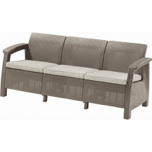 ALLIBERT CORFU LOVE SEAT MAX Canapé de jardin, 182 x 70 x 79cm, cappuccino/beige 1719