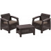 ALLIBERT CORFU WEEKEND Ensemble de jardin, marron/gris-beige 17197786