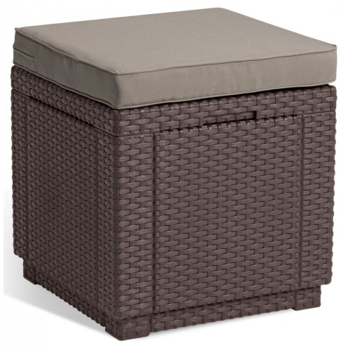 ALLIBERT CUBE Repose-pieds, 42 x 42 x 39 cm, marron/gris-beige 17192157