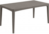 ALLIBERT GIRONA Table de jardin rezolith/osier rond 160 x 90 x 74 cm, cappuccino 17204645