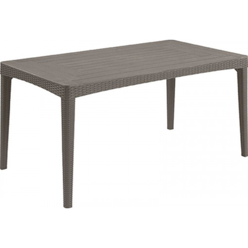 ALLIBERT GIRONA Table de jardin rezolith/osier rond 160 x 90 x 74 cm, cappuccino 17204645