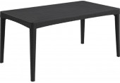 ALLIBERT GIRONA Table de jardin rezolith/osier rond 160 x 90 x 74 cm, graphite 17204645