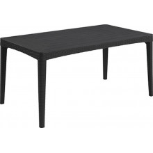 ALLIBERT GIRONA Table de jardin rezolith/osier rond 160 x 90 x 74 cm, graphite 17204645