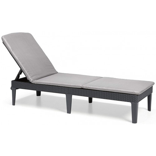 ALLIBERT JAIPUR Chaise longue avec coussin, 187,5 x 58,2 x 29 cm, graphite 17207188