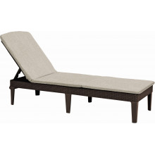 ALLIBERT JAIPUR Chaise longue avec coussin, 187,5 x 58,2 x 29 cm, marron 17207188