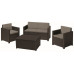 ALLIBERT MONACO Ensemble de salon, avec table de stockage, marron/gris-beige 17200031