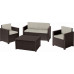 ALLIBERT MONACO Ensemble de salon, avec table de stockage, marron/beige 17200031