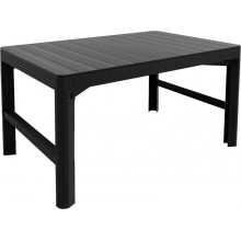 ALLIBERT LYON RATTAN Table de jardin, 116 x 71x 40/65 cm, graphite 17205429