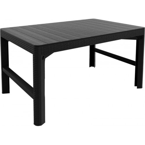 ALLIBERT LYON RATTAN Table de jardin, 116 x 71x 40/65 cm, graphite 17205429