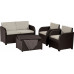 ALLIBERT MODENA Ensemble de salon avec table de stockage, marron/beige 17200463