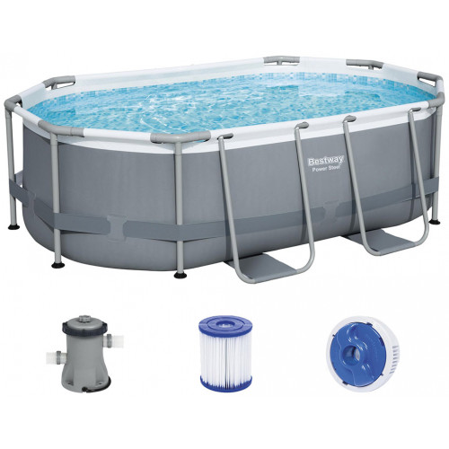 BESTWAY Power Steel Piscine hors sol ovale, 305 x 200 x 84 cm 5614A