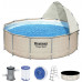 BESTWAY Power Steel Piscine hors sol ronde, 396 x 107 cm, avec pompe + auvent 5614V