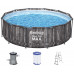 BESTWAY Steel Pro Max Piscine hors sol ronde décor bois 366 x 100 cm, 5614X