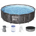 BESTWAY Steel Pro Max Piscine hors sol ronde décor bois, 427 x 107 cm 5614Z