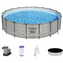 BESTWAY Steel Pro Max Piscine hors sol ronde effet pierre, 549 x 122 cm 5618Y