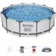 BESTWAY Steel Pro Max Ensemble de piscine 366x100 cm, filtration a cartouche + toit 5619N