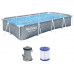 BESTWAY Steel Pro Piscine hors sol rectangulaire, 366 x 201 x 66 cm, avec pompe 561FV