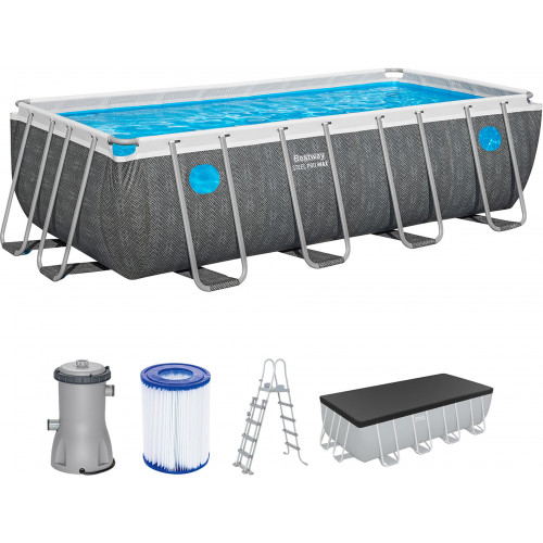 BESTWAY Steel Pro Max Splashview Piscine hors sol 488 x 244 x 122 cm, avec pompe 561MB