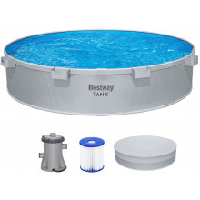 BESTWAY Tanx Kit tout-en-un piscine hors sol ronde 305 x 61 cm, avec pompe 561RW