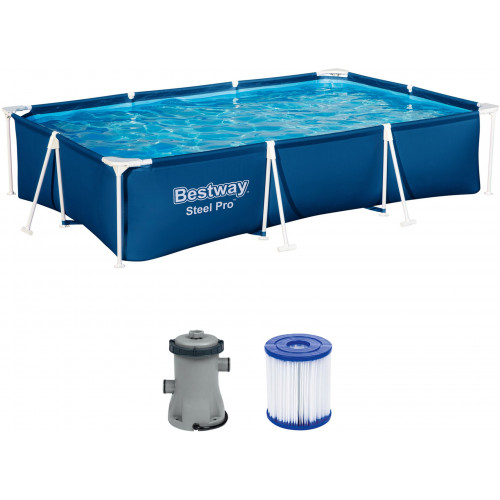 BESTWAY Steel Pro Piscine hors sol, 300 x 201 x 66 cm, avec pompe 56411