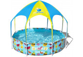 BESTWAY Steel Pro Splash-in-Shade Piscine a débordement avec abri 244 x 51 cm 56432