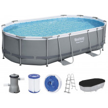 BESTWAY Power Steel Piscine hors sol ovale, 488 x 305 x 107 cm 56448