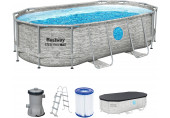 BESTWAY Power Steel Swim Vista Piscine hors sol ovale, 427 x 250 x 100 cm 56714