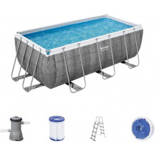 BESTWAY Power Steel Piscine hors sol rectangulaire effet rotin, 412 x 201 x 122 cm 56722