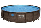 BESTWAY Power Steel Swim Vista Piscine hors sol ronde effet bois, 549 x 122 cm 56977