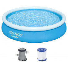 BESTWAY Fast Set Piscine hors sol, 366 x 76 cm, avec pompe 57274