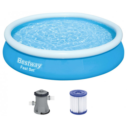 BESTWAY Fast Set Piscine hors sol, 366 x 76 cm, avec pompe 57274