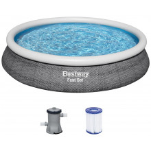 BESTWAY Fast Set Piscine hors sol, 457 x 84 cm, avec pompe 57313