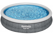 BESTWAY Fast Set Piscine hors sol ronde effet rotin, 366 x 76 cm 57443