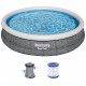 BESTWAY Fast Set Piscine hors sol ronde effet rotin, 366 x 76 cm, avec pompe 57445