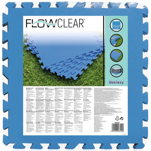 BESTWAY Flowclear Lot de 9 tapis de protection pré formés 50 x 50 cm 58220