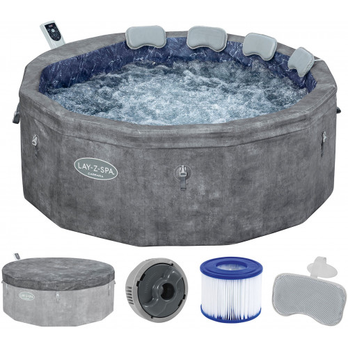 BESTWAY Lay-Z-Spa Carrara ThermaCore AirJet Spa gonflable, 170 x 65 cm, 6 pesonnes 6001V