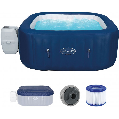 BESTWAY Lay-Z-Spa Hawaii AirJet Spa gonflable carré, 180 x 71 cm, 6 personnes 60021