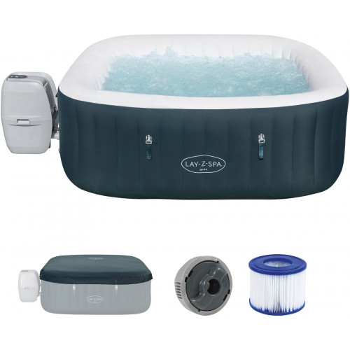 BESTWAY Lay-Z-Spa Ibiza AirJet Spa gonflable, 180 x 180 x 66 cm, 4 personnes 6002U BESTWAY Lay-Z-Spa Ibiza AirJet Spa gonflable, 180 x 180 x 66 cm, 4 personnes 6002U