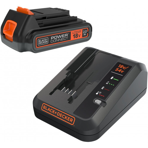 Black & Decker BDC2A20-QW Batterie Li-Ion (18V/1x2,0Ah) + chargeur 2A Black & Decker BDC2A20-QW Batterie Li-Ion (18V/1x2,0Ah) + chargeur 2A