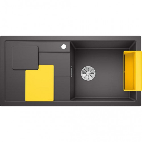 BLANCO SITY XL 6 S Infini SILGRANIT Evier, gris rocher/lemon 525053 BLANCO SITY XL 6 S Infini SILGRANIT Evier, gris rocher/lemon 525053