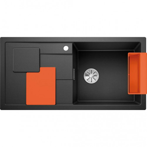 BLANCO SITY XL 6 S Infini SILGRANIT Evier, anthracite/orange 525056