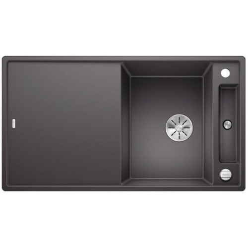 BLANCO AXIA III 5 S Évier Silgranit, gris rocher, planche en verre 523206
