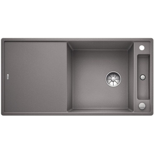 BLANCO AXIA III XL 6 S-F InFino SILGRANIT évier alumetallic réversible, planche en bois