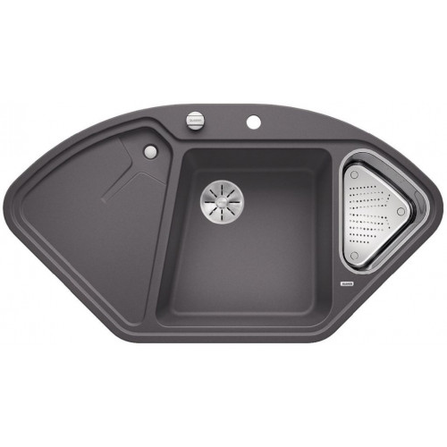 BLANCO DELTA II-F InFino SILGRANIT évier gris roche, télécommande de vidange 523671 BLANCO DELTA II-F InFino SILGRANIT évier gris roche, télécommande de vidange 523671